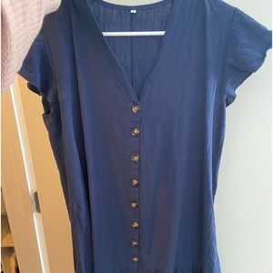 Navy blue button up dress